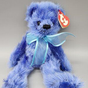 TY Attic Treasures River Blue Teddy Bear 1993 Vintage Plush w/ Tags 9" Rare
